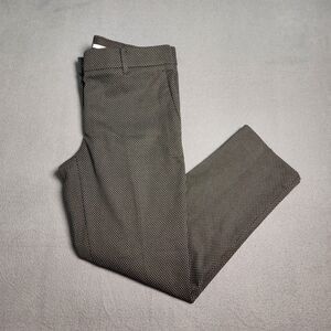 Ann Taylor Women 4P Black Mid Rise Polka Dot Textured Dress Pants